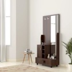 BHASKI SOLIMO MIRIDICAL HR WOOD DRESSING TABLE (DARK ELM FINISH)