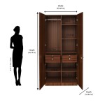 2 Door Wardrobe Classic Walnut