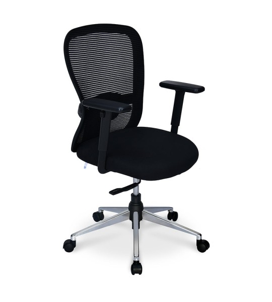 Mid Back Office Chair with Chrome Star Base (Black)
